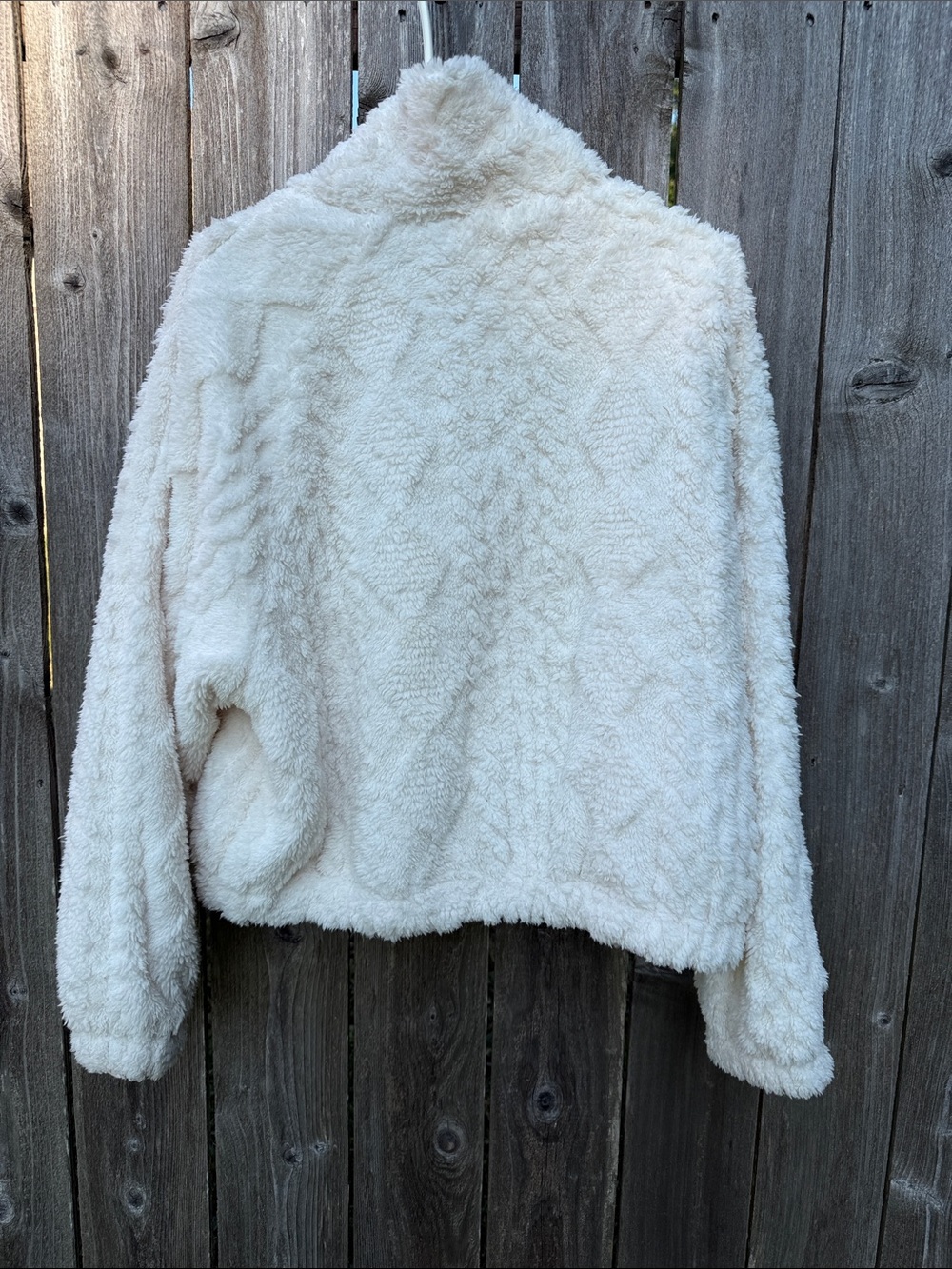 Plush Cream Sherpa Zip Jacket for Women - Picture 4 of 6